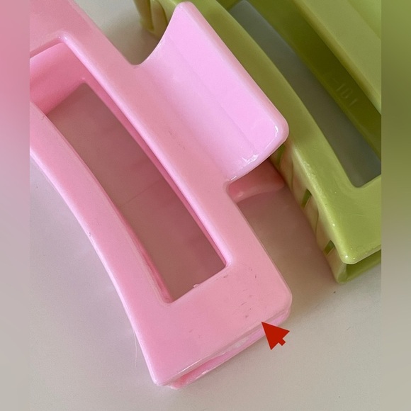 Pink Multicolored Rectangular Medium Size Claw Clip Hair Accessory 5 Pack Bundle - Picture 8 of 13